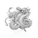 dragon flying in infinity symbol tattoo design idea