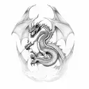 dragon flying in infinity symbol tattoo design idea
