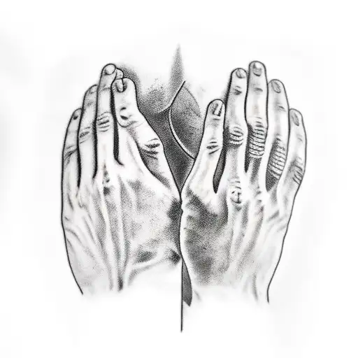 boy hands next to each other tattoo design idea