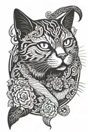 vietnamese zodiac cat tattoo design idea