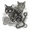 vietnamese zodiac cat tattoo design idea