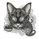 vietnamese zodiac cat tattoo design idea