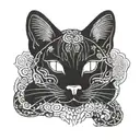 vietnamese zodiac cat tattoo design idea
