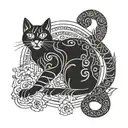 vietnamese zodiac cat tattoo design idea