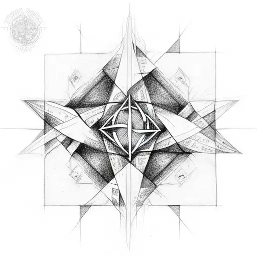 pentagram breaking through skin tattoo design idea