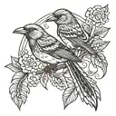 mocking bird to crow wing tattoo design idea
