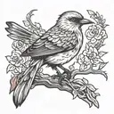mocking bird to crow wing tattoo design idea
