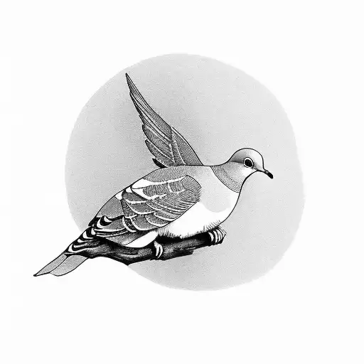 A peaceful dove perched on a coffee bean branch tattoo design idea