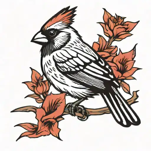 Red cardinal tattoo outline simple  that says Gramps  July 23rd 1936 - may 15th 2021  tattoo design idea