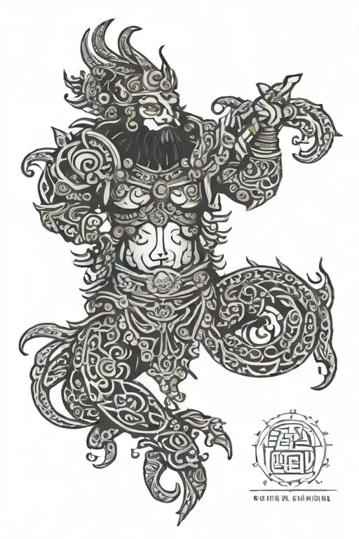 god karna story telling tattoo design idea