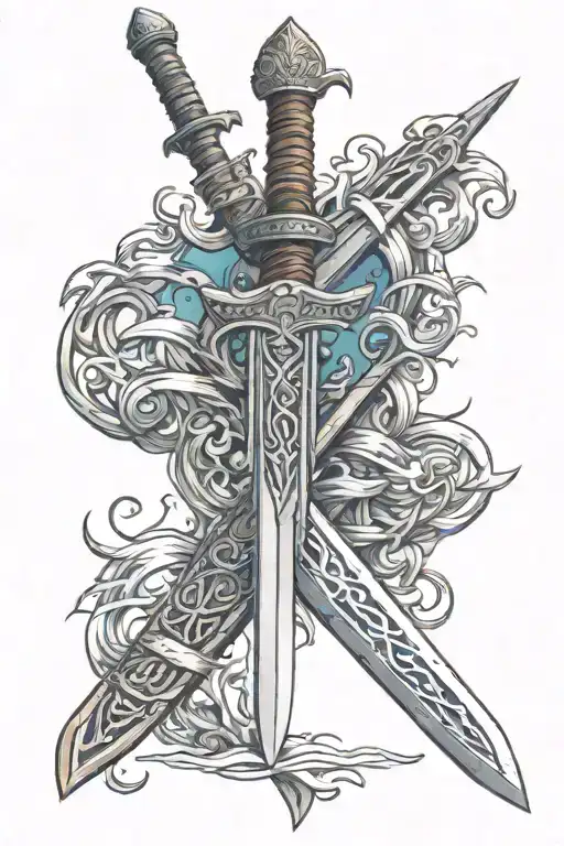 viking sword tattoo design idea