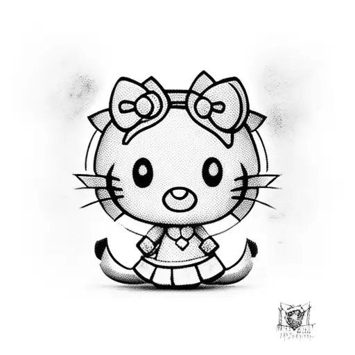 hello kitty Harley Quinn  tattoo design idea