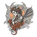 arc angel michael tattoo design idea