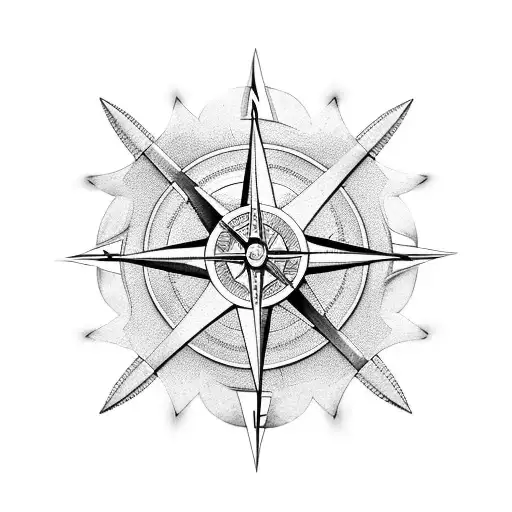 Nordic compass tattoo design idea