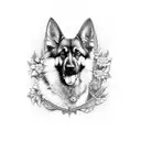 memorial for German shepherd tattoo design idea