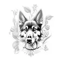 memorial for German shepherd tattoo design idea
