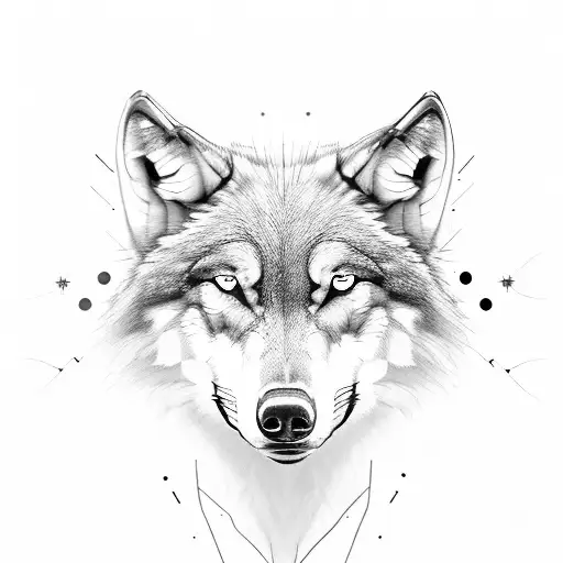 Imagine a majestic wolf, standing tall and proud, with its head held high and its eyes gazing into the distance. The wol tattoo design idea