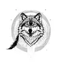 Imagine a majestic wolf, standing tall and proud, with its head held high and its eyes gazing into the distance. The wol tattoo design idea