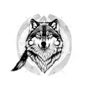 Imagine a majestic wolf, standing tall and proud, with its head held high and its eyes gazing into the distance. The wol tattoo design idea