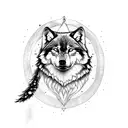 Imagine a majestic wolf, standing tall and proud, with its head held high and its eyes gazing into the distance. The wol tattoo design idea