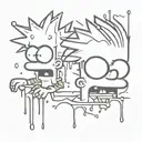 a bart simpson high as hell and drippy    tattoo design idea