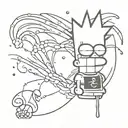 a bart simpson high as hell and drippy    tattoo design idea