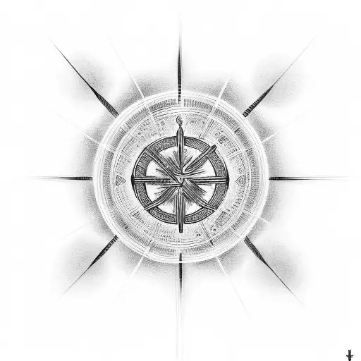 A combination of a maltese cross and binary code forming a symbol of self-agency tattoo design idea
