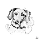 dachshund on a surfboard tattoo design idea