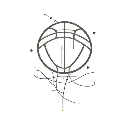 a design that refers to basketball, which is elegant and minimal  tattoo design idea