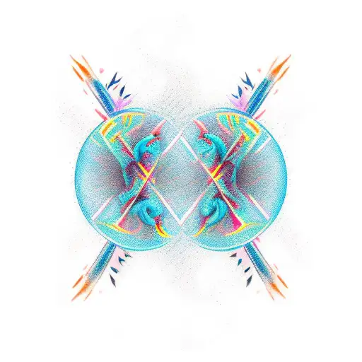 twin flames fore and air dancing with eachother  tattoo design idea