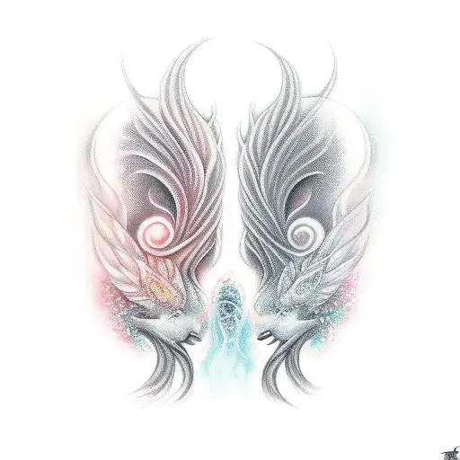 twin flames soulmates  tattoo design idea