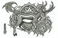 Springbok rugby emblem with nothing around it, just the springbok in tribal design tattoo design idea