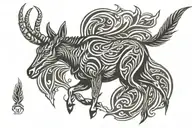 Springbok rugby emblem with nothing around it, just the springbok in tribal design tattoo design idea