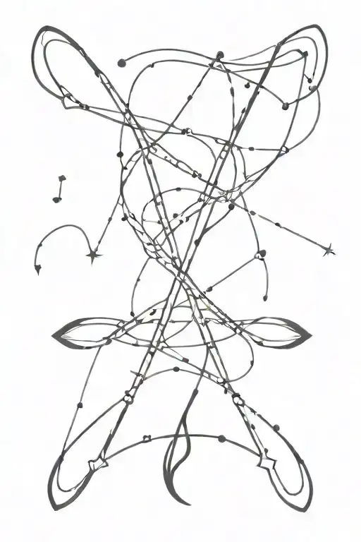 Sagittarius aries constellation intertwined tattoo design idea