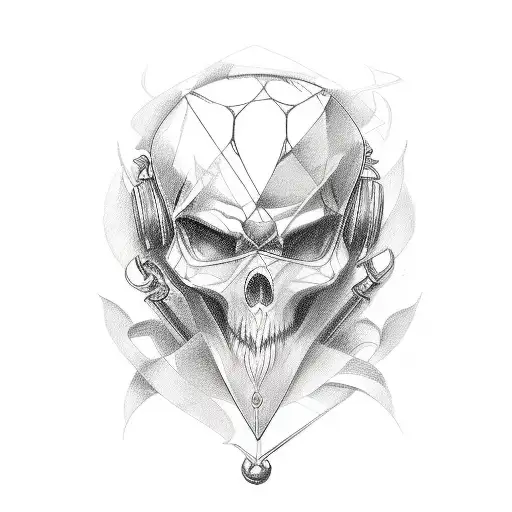 A captivating sketch-style tattoo featuring a fusion of an elegant rapier and a guitar, blending the client's love for edged weapons and music. tattoo design idea