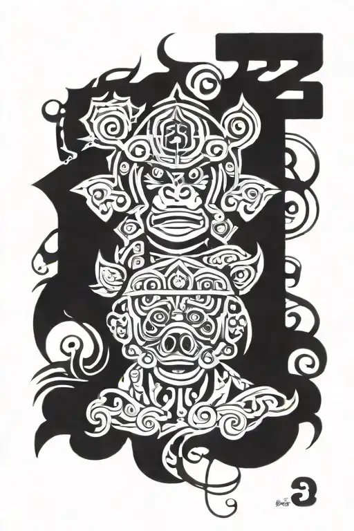 3 child, léo Flavie marylou, number 22 firefighter  tattoo design idea