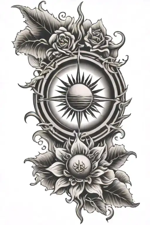 sun rays tattoo design idea
