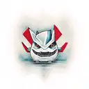 pokémon gengar com fogo tattoo design idea