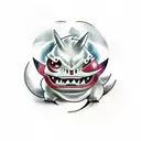 pokémon gengar com fogo tattoo design idea