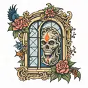 window tattoo design idea