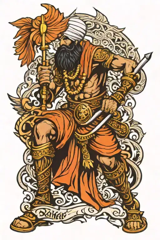 Sikh warrior tattoo design idea