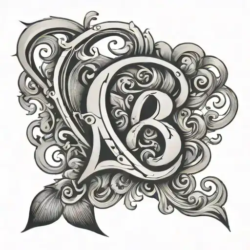 letters R M tattoo design idea