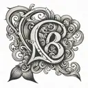 letters R M tattoo design idea