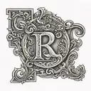 letters R M tattoo design idea