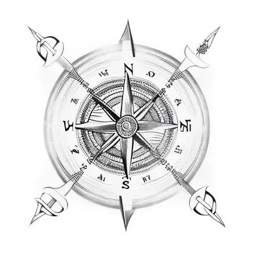 viking compass tattoo design idea