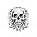 SUGAR SKULL IN AN AVOCADO PIT tattoo design idea