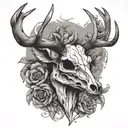 deer skull tattoo design idea