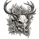 deer skull tattoo design idea