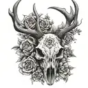deer skull tattoo design idea