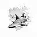 black tip reef shark tattoo design idea